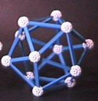 static icosahedron with tied down ends